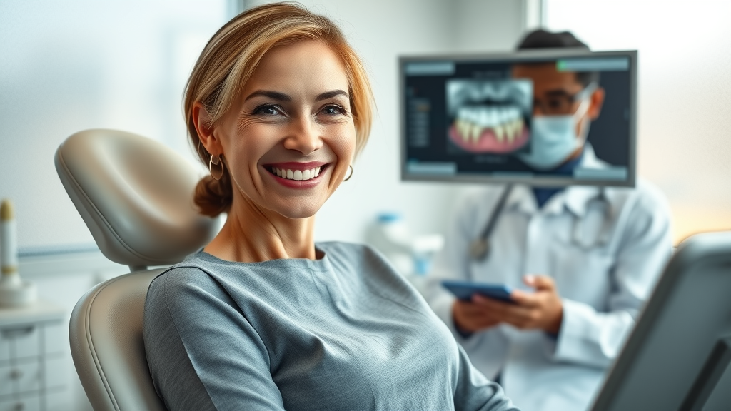 Modern root canal treatment consultation at dentist office for pain relief