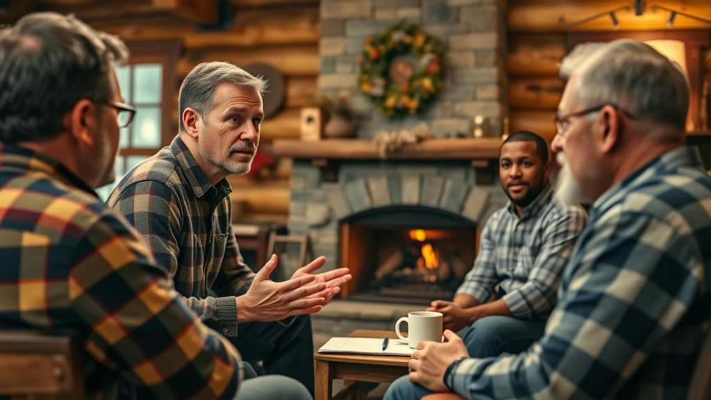 Pastor coaching a group of men during a men
